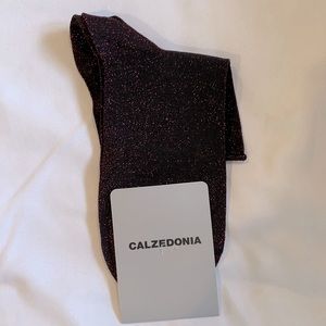 Black and pink glittery ankle socks